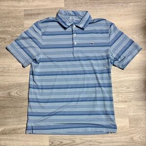 Men's Vineyard Vines Blue Striped Polo Shirt